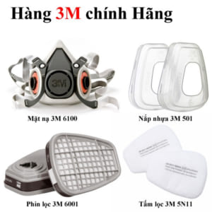 Bộ Mặt nạ phòng độc 3M 6100 Kèm Phin lọc 3M 6001 Chính Hãng, mặt nạ phòng độc 3M 6100, mặt nạ 3m 6100, Mặt nạ nữa mặt 3M 6100, mặt nạ phòng độc nữa mặt, mặt nạ phòng độc nữa mặt 1 phin