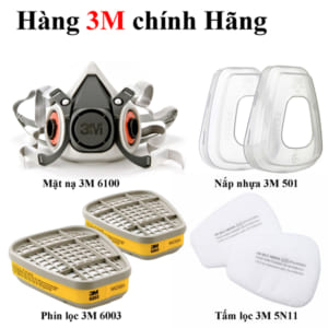 Bộ Mặt nạ phòng độc 3M 6100 Kèm Phin lọc 3M 6003 Chính Hãng, mặt nạ phòng độc 3M 6100, mặt nạ 3m 6100, Mặt nạ nữa mặt 3M 6100, mặt nạ phòng độc nữa mặt, mặt nạ phòng độc nữa mặt 1 phin