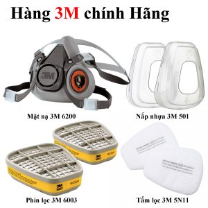 Bộ Mặt nạ phòng độc 3M 6200 Kèm Phin lọc 3M 6003 Chính Hãng, mặt nạ phòng độc 3M 6200, mặt nạ 3m 6200, Mặt nạ nữa mặt 3M 6200, mặt nạ phòng độc nữa mặt, mặt nạ phòng độc nữa mặt 1 phin 3M 6200