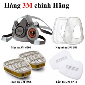 Bộ Mặt nạ phòng độc 3M 6200 Kèm Phin lọc 3M 6006 Chính Hãng, mặt nạ phòng độc 3M 6200, mặt nạ 3m 6200, Mặt nạ nữa mặt 3M 6200, mặt nạ phòng độc nữa mặt, mặt nạ phòng độc nữa mặt 1 phin 3M 6200