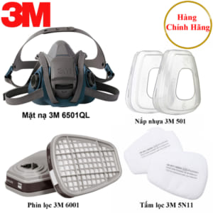 Bộ Mặt nạ phòng độc 3M 6501QL Kèm Phin lọc 3M 6001 Chính Hãng, mặt nạ phòng độc 3M 6501QL, mặt nạ 3m 6501QL, Mặt nạ nữa mặt 3M 6501QL, mặt nạ phòng độc nữa mặt, mặt nạ phòng độc nữa mặt 1 phin 3M 6200