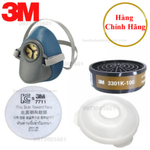 Mặt nạ phòng độc 3M HF-51, Mặt nạ nữa mặt 3M HF-51, mặt nạ phòng độc nữa mặt 1 phin 3M HF-51, Mặt nạ 3M HF-51, Bộ Mặt nạ phòng độc 3M HF-51 kèm phin lọc 3M 3301K-100