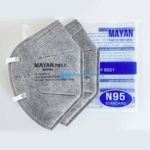 túi 2 cái Khẩu trang Hoạt tính N95 Mayan PM2.5 BH9501