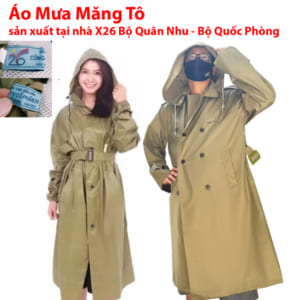 Áo Mưa Măng tô Cục Quân Nhu X26 - Quần Áo Mưa Bộ quân Nhu, Áo mưa Bộ quân nhu X26, quần áo mưa bộ đội X26, Bộ áo mưa quân nhu, Áo Mưa Măng Tô, Áo Mưa Bộ Quốc Phòng màu cỏ úa